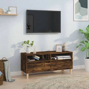 Füstös tölgyszínű szerelt fa TV-szekrény 100x34,5x44,5 cm