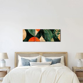 Kép - Geometrikus természeti minták II. (órával) (90x30 cm)