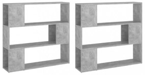 betonszürke térelválasztó könyvszekrény 100 x 24 x 188 cm
