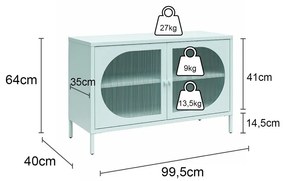Krémszínű fém tálalószekrény 100x64x40 cm Luna – Støraa