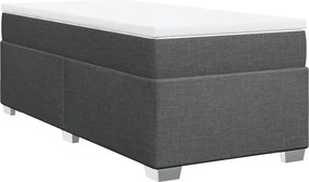 vidaXL sötétszürke szövet rugós ágy matraccal 100 x 200 cm
