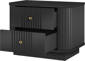 Vesper éjjeliszekrény készlet 2 db-os 56 cm - fekete / arany fogantyúk