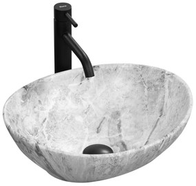 Rea Sofia Light Stone, asztali mosdó 410x345x150 mm, kőutánzat-szürke, REA-U9908