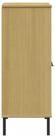 OSLO barna tömör fa könyvszekrény fém lábakkal 90x35x90,5 cm