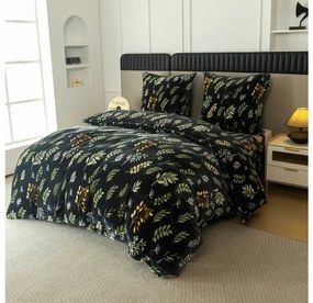 Mikroplüss ágyneműhuzat ZELNOIR fekete Ágyneműhuzat mérete: 2 db 70 x 90 cm | 200 x 220 cm