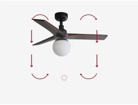 FARO 34278-11L - Mennyezeti ventilátor KLIM S 1xE27/15W/230V dió/fekete + távirányító