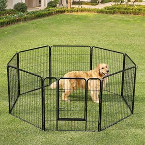 Kutya kennel, kutyaketrec 77 x 80 cm, kültéri kisállat kifutó, fekete