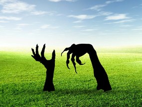 Halloween dekoráció halott kéz karmok földbe szúrható fém