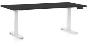 OfficeTech C állítható magasságú asztal, 160 x 80 cm, fehér alap, fekete