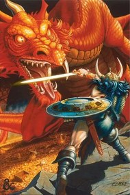 Plakát Dungeons & Dragons - Classic Red Dragon Battle