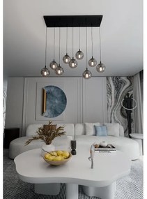 Csillár zsinóron COSMO 9xE14/10W/230V fekete/szürke