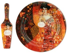Üvegtányér lapáttal 30cm Klimt: Adele Bloch