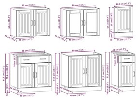 7 részes konyhai szekrény szett Lucca betonszürke műszaki fa