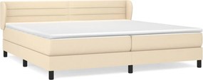 vidaXL krémszínű szövet rugós ágy matraccal 200 x 200 cm