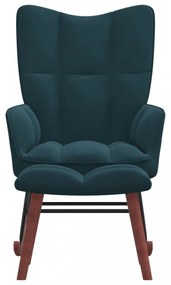 kék bársony hintaszék zsámolynal