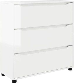 vidaXL Tárolószekrény Magas Fényű Fehér 80 x 31 x 81 cm Faanyag