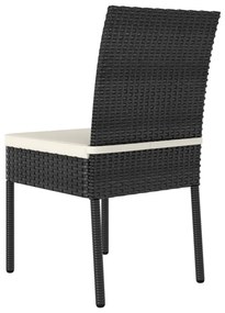 2 db fekete polyrattan kerti étkezőszék