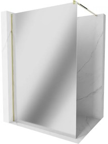 Mexen Kioto zuhanyparaván 100x200 cm 8 mm, arany profil, üvegtükör hatású, 800-100-101-50-50