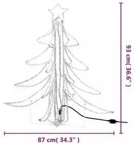 2 db meleg fehér összecsukható LED-es karácsonyfa 87x87x93 cm