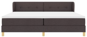 Boxspring Ágy Matrac Sötét Barna 200x200 cm Szövet