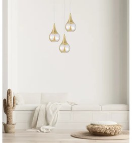 Csillár zsinóron LACRIMA WHITE 3xE27/60W/230V á. 30 cm