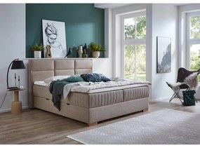 Bézs ágyneműtartós boxspring ágy 160x200 cm Tambo – Meise Möbel