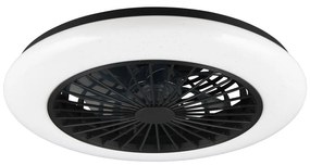 Matt fekete LED mennyezeti lámpa Stralsund – Reality