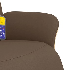 barna szövet dönthető masszázsfotel lábtartóval