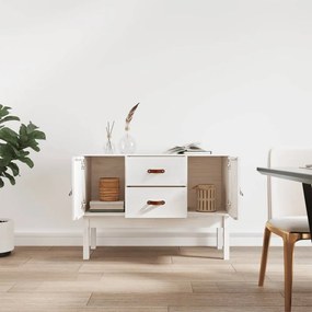 fehér tömör fenyőfa tálalószekrény 110 x 40 x 78 cm