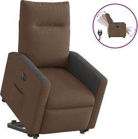 vidaXL elektromos felállást segítő barna szövet dönthető fotel