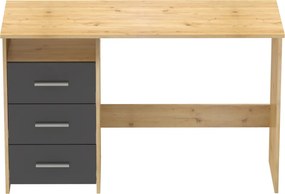 Számítógépasztal, artisan tölgy/grafit, LARISTOTE NEW