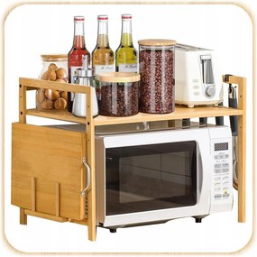 Mikrohullámú Sütő Tartó Bambusz Konyhai Állvány Fűszertartó Polc