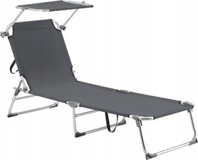 2 Db-os Kerti Napozóágy Szett Napellenzővel Állítható Napozóágyak Strand