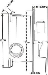 Mexen Uno DR72 süllyesztett zuhanykészlet, fekete - 71435DR72-70