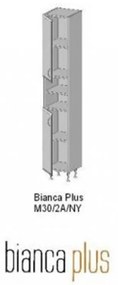 Bianca Plus 30 magas szekrény 2 ajtóval, nyitott, sonoma tölgy színben, univerzális