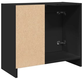 fekete szerelt fa mosdószekrény 63 x 29 x 55 cm