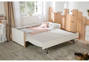 Fehér-natúr színű borovi fenyő gyerekágy kihúzható pótággyal 90x190 cm Kiara – Marckeric