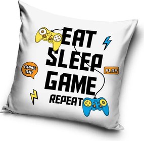 Gamer Repeat White párnahuzat 40x40 cm