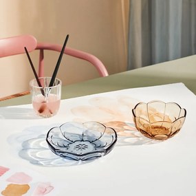Világoskék üveg desszertes tányér készlet 2 db-os ø 16 cm Lily – Holmegaard