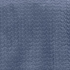 Kék bársony steppelt ágytakaró 240x260 cm Attica Velvet – Bianca