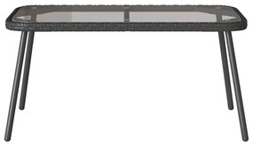 Fekete Dohányzóasztal 90x45x42 cm Polirattan