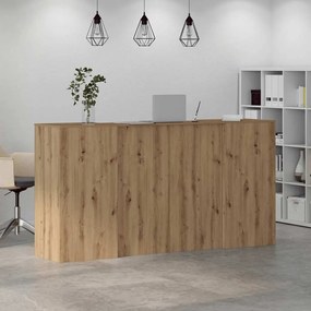 recepciós pult kézműves tölgy 200x50x103,5 cm szerelt fa