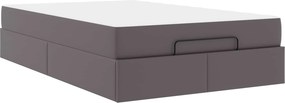 vidaXL Ágykeret matraccal matracmal 2 pcs Szürke PVC