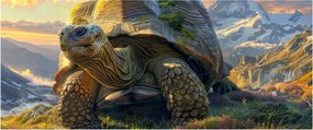 Kép - Teknős és hegyvidéki táj (120x50 cm)