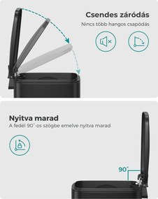NORD fürdőszobai szemetes, 6 l, fekete SongmicsHome