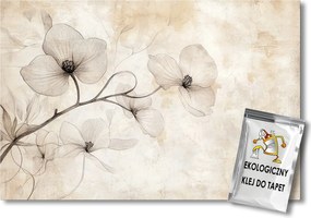 Fotótapéta Flizelina Rajz Grafika Virágok Bézs Szépia Retro 150x105 ragasztó