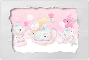 Poszterek 120x80 Elefánt- és nyúlcsalád