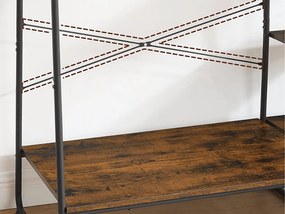 Ruhaállvány polcokkal TAYLOR 160x120 cm, rusztikális barna