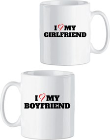 330 ml-es bögrék pároknak Valentin napra I Love My Girlfriend Boyfriend