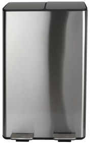 Matt ezüstszínű acél szelektív pedálos szemetes 2x30 l Aliya – Spirella